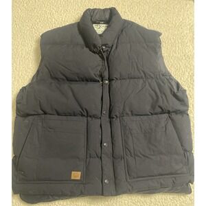 Vintage Schott NYC Down Vest Men's Size 4XL Blue Faded Puffer Quilted Made USA